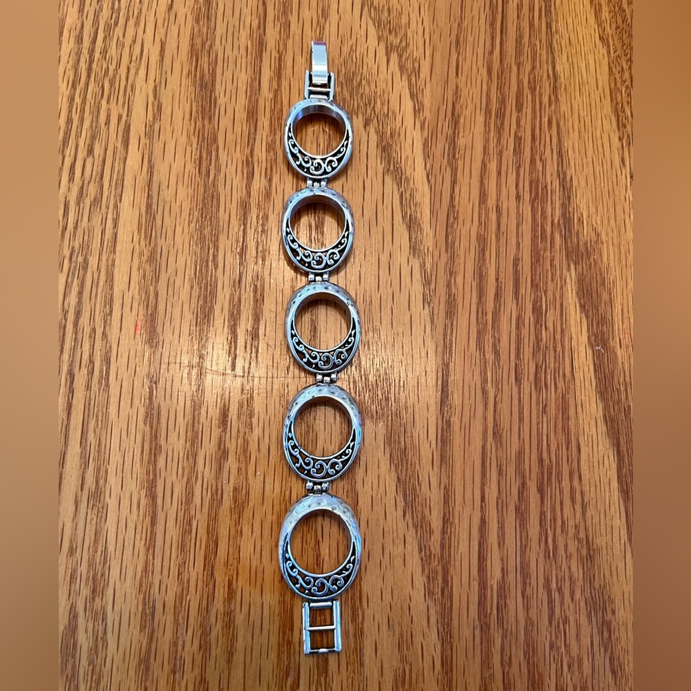 Brighton Silver and Black Circle Link Bracelet